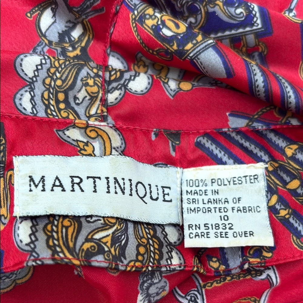 Vintage Red Patterned Blouse - image 7